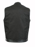Men's Textile Concealed Snap Closure Vest w/ Scoop Collar