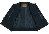 Men's Upgraded Style w/ Gun Pockets Black Metal Zipper Leather Vest