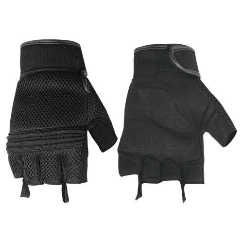Synthetic Leather/ Mesh Fingerless Gloves - Cycle Clear