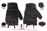Synthetic Leather/ Mesh Fingerless Gloves