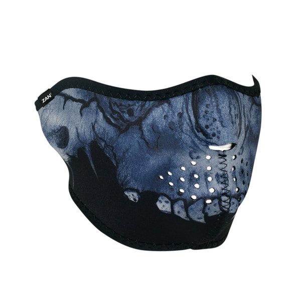 Half Face Mask - Neoprene - Midnight Skull By ZAN Headgear