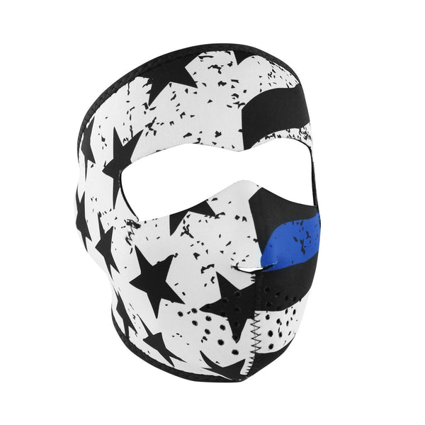 Full Face Mask - Thin Blue Line By ZAN Headgear - Cycle Clear
