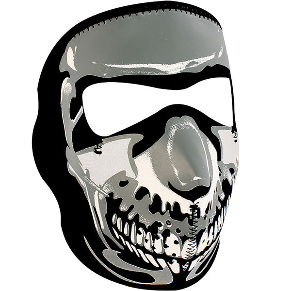Full Face Mask - Neoprene - Chrome Skull - Cycle Clear