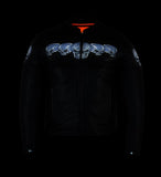 Men's Scooter Jacket w/ Reflective Skulls - Cycle Clear