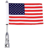 US Flag With Flagpole Mount - Cycle Clear